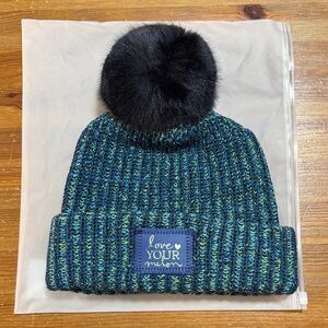 Love Your Melon Kids Beanie with Black Pom-Pom